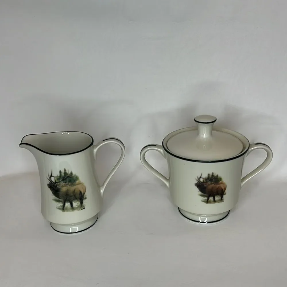 Wildlife Designs Inc Collections 8 Oz Creamer & 12 Oz Sugar Bowl With Lid Set 3